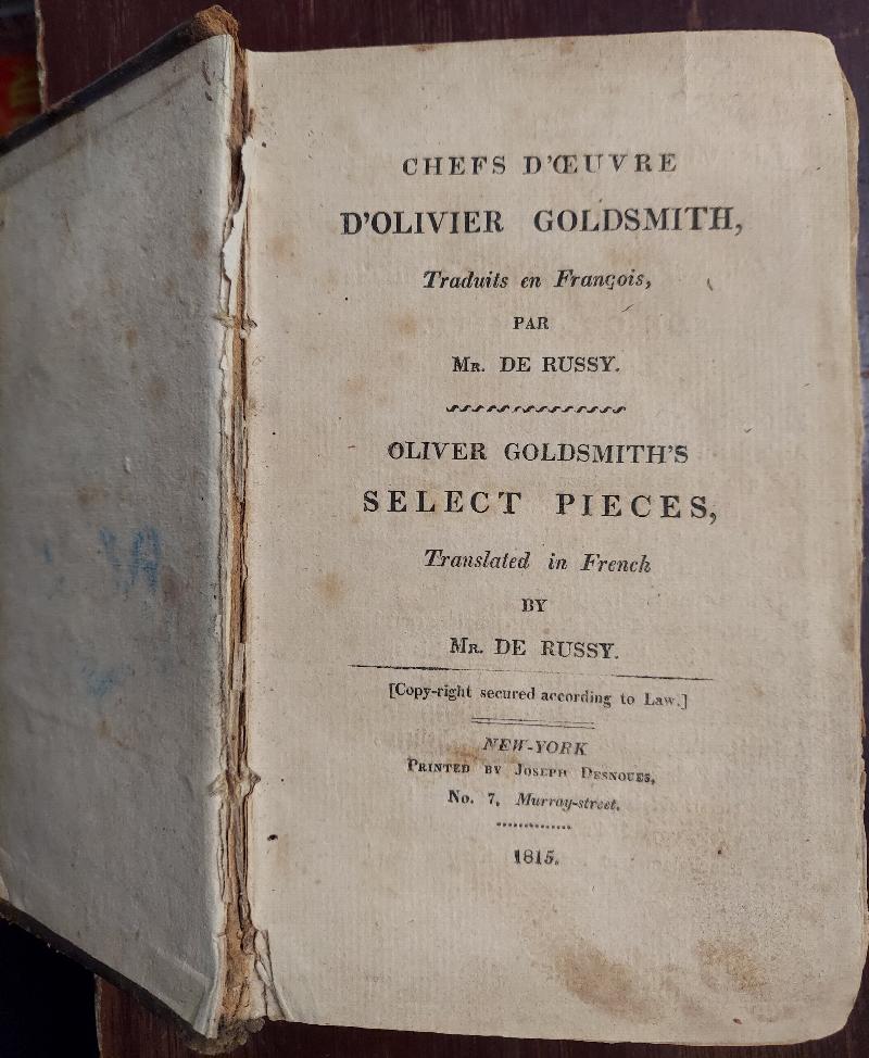 Image for Chefs D'Oeuvre D'Olivier Goldsmith Traduits En Francois /Oliver Goldsmith's Select Pieces