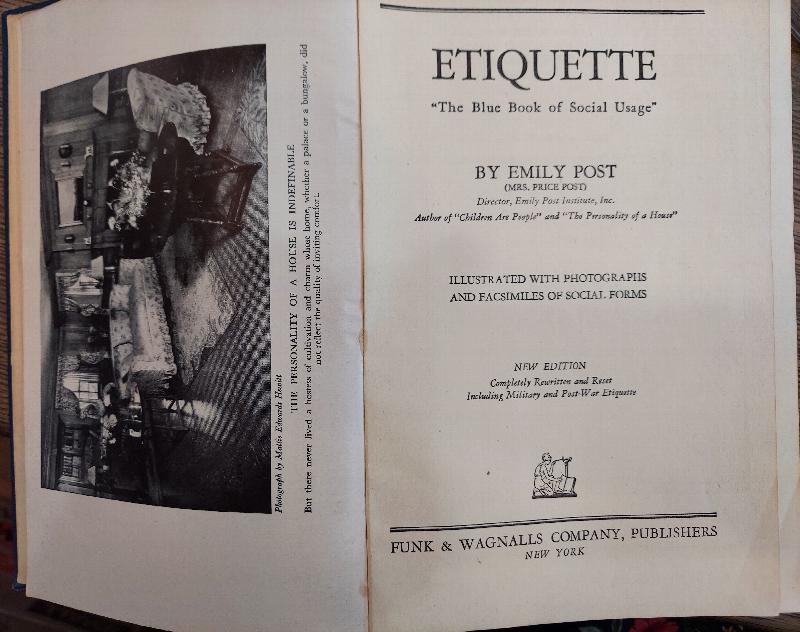 Image for Etiquette: "The Blue Book of Social Usage"